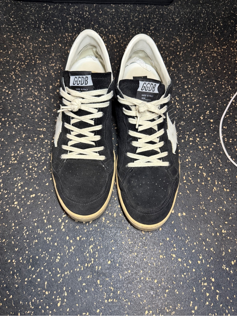 Golden Goose Men’s Ball Star in black suede with white leather star